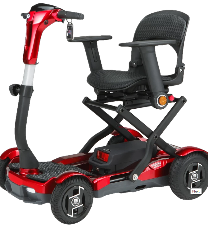 EV Rider Teqno AF S26 Automatic Folding Mobility Scooter Red New