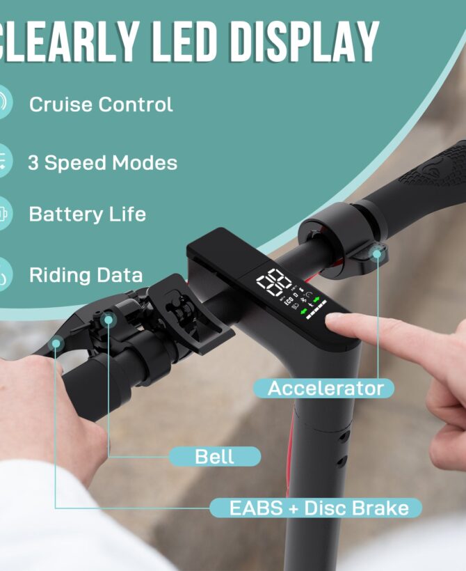 EVERCROSS EV85F Electric Scooter, 350W Motor, Up to 19 MPH & 19 Miles, 8.5'' Solid Tires & APP Control