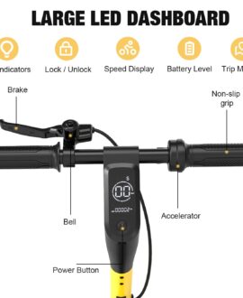 HOVERMAX H10G 500W Electric Scooter with Seat, 22 MPH, 28 Miles Range, 10" Tires, Commuter Scooter with Basket for Adults