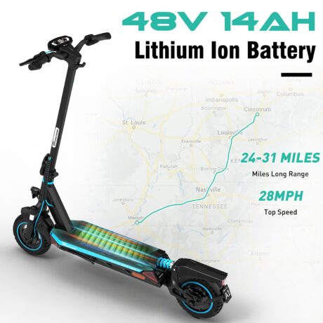 Evercross A1 Adult Electric Scooter - 800 Watt Portable Commuter App Controls