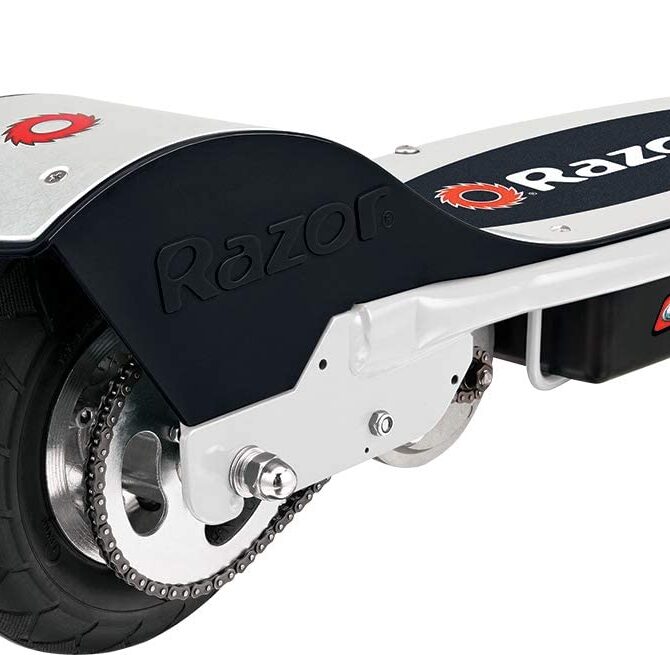 Razor E200 Up to 9 Mile Range 12 MPH 8" Tires Electric Scooter White-Red  New