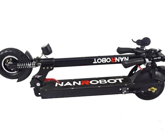 NanRobot X4 2.0 Foldable Lightweight 8" Tires 500W 48V 10.4ah 24 MPH Electric Scooter Black New