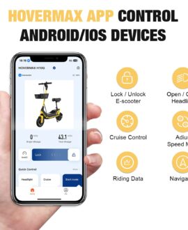 HOVERMAX H10G 500W Electric Scooter with Seat, 22 MPH, 28 Miles Range, 10" Tires, Commuter Scooter with Basket for Adults
