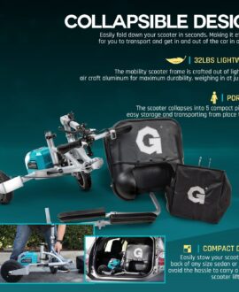 G GUT121 Mobility Scooter 3 Wheel Folding Plus Long Range Travel 2 Detachable 48V Lithium-ion Batteries New
