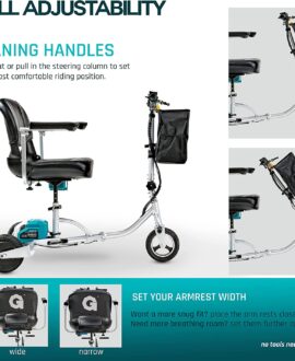G GUT121 Mobility Scooter 3 Wheel Folding Plus Long Range Travel 2 Detachable 48V Lithium-ion Batteries New