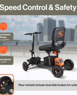 Super Handy GUT161 Electric Mobility Scooter Pro All Terrain 48V 2Ah 500W 6.25 MPH Max Speed 12.5 Mile Range New