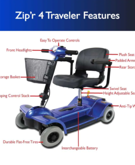 New Zip'r 4 Travel Mobility Scooter Blue New