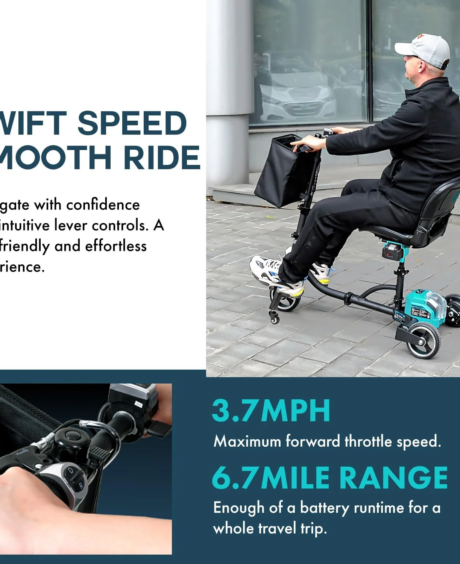 G GUT142 Lightweight 48V Long Range Folding Electric Mobility Scooter plus Extra Battery New