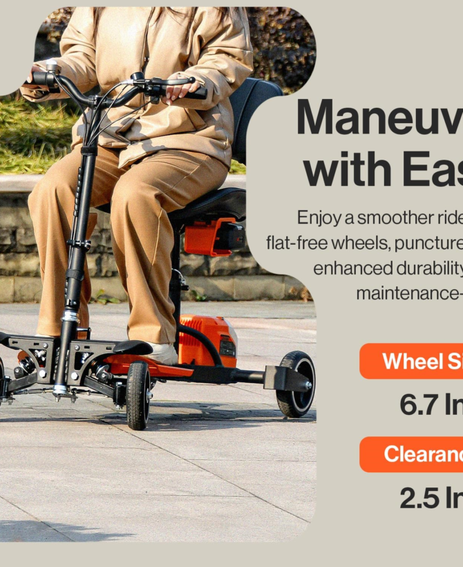 Super Handy 4 Wheel Mobility Scooter Foldable 48V 2Ah 330 lbs Capacity 3.7 MPH 6.5 Mile Range New