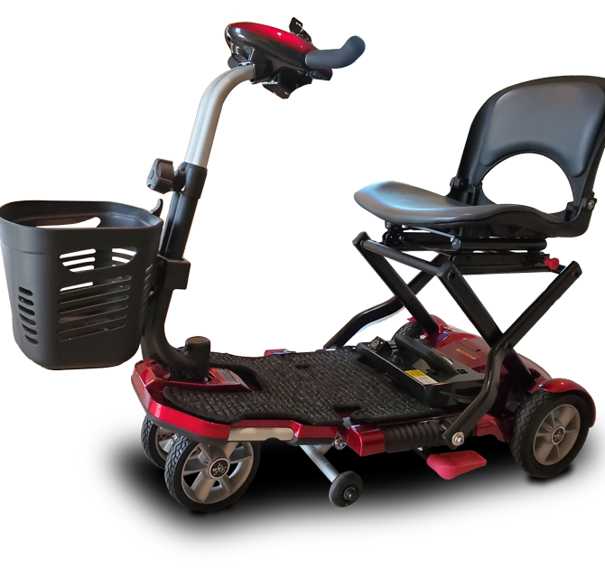 EV Rider Transport Plus Folding Scooter Burgundy Open Box