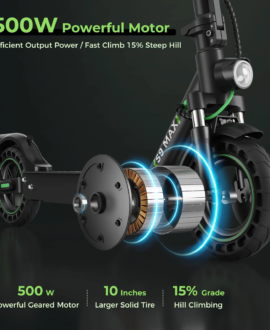 isinwheel S9 Max Electric Scooter 22 Mile Range 21 MPH 500W with App Control New