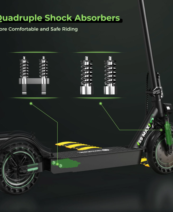 isinwheel S9 Max Electric Scooter 22 Mile Range 21 MPH 500W with App Control New