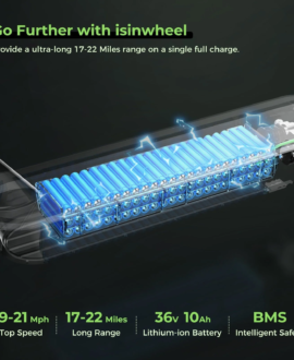 isinwheel S9 Max Electric Scooter 22 Mile Range 21 MPH 500W with App Control New Canada Only