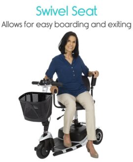 Vive Health MOB1025 3-Wheel Mobility Scooter Silver New