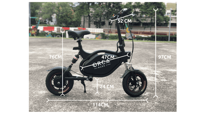 VORO ORCA Mark 48V 500W 21 MPH Foldable Seated Electric Scooter with Alarm System Black New