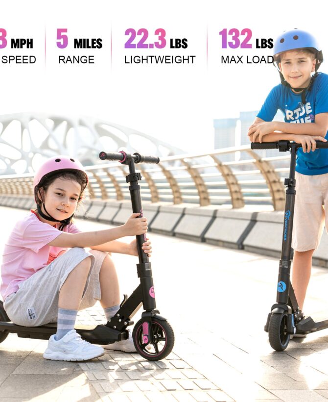 EVERCROSS EV06C Electric Scooter for Kids Ages 6-12, Up to 9.3 MPH & 5 Miles