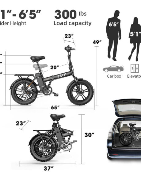 Euybike F6 48V/15Ah 750W Folding Fat Tire Electric Bike