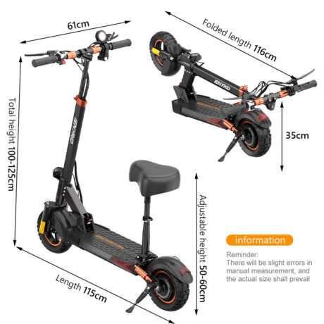 iENYRID M4 Pro S+ Max Electric Scooter with Seat, 800W Off Road Electric Scooter, 48V 20Ah Battery, Long Range 40-75 km, Max Speed 45km/h, 330 Lbs