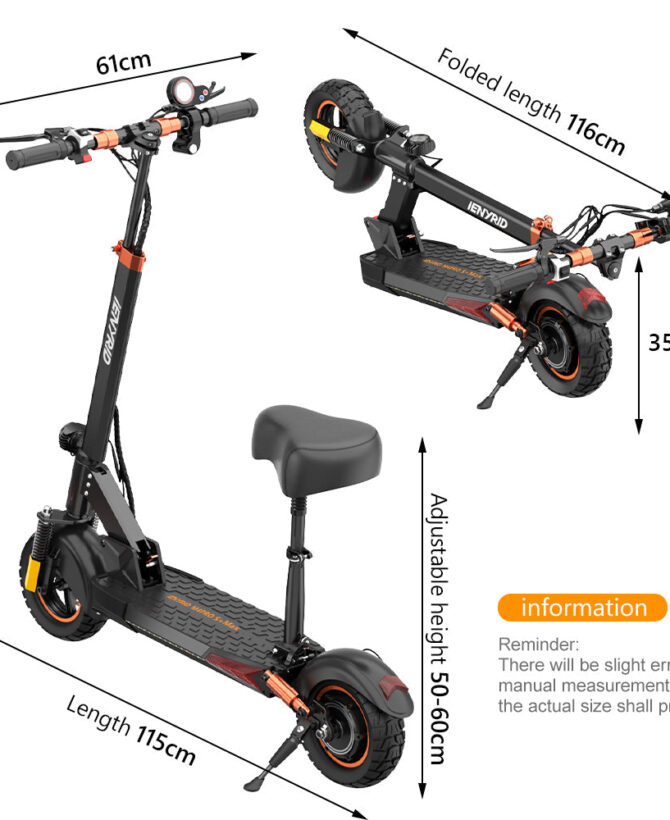 iENYRID M4 Pro S+ Max Electric Scooter with Seat, 800W Off Road Electric Scooter, 48V 20Ah Battery, Long Range 40-75 km, Max Speed 45km/h, 330 Lbs