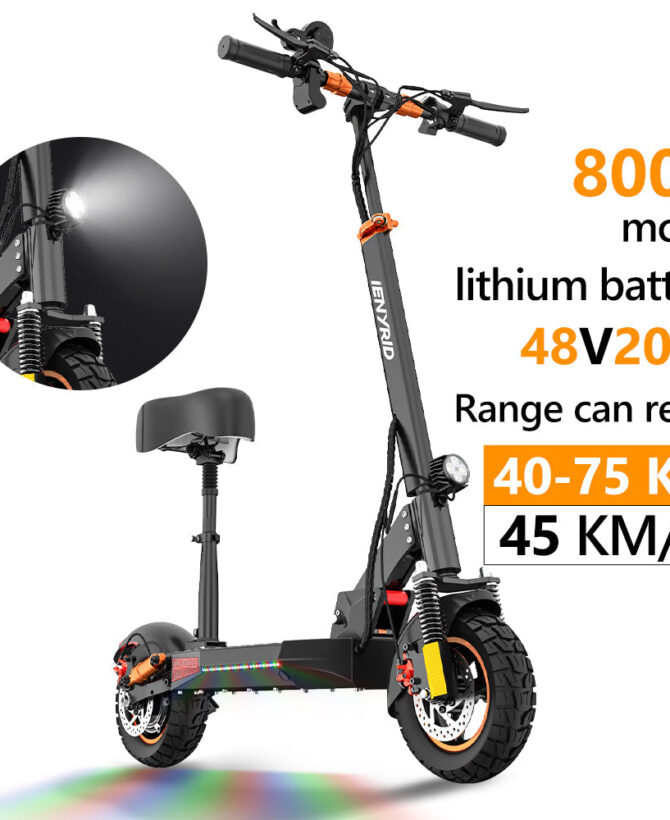 iENYRID M4 Pro S+ Max Electric Scooter with Seat, 800W Off Road Electric Scooter, 48V 20Ah Battery, Long Range 40-75 km, Max Speed 45km/h, 330 Lbs