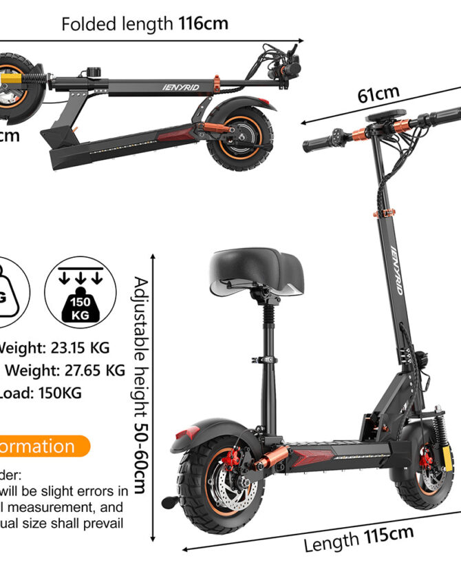 iENYRID M4 Pro S+ 2024 New Version Electric Scooter with Large Size Display, 800W Off Road Electric Scooter, 48V 12.5Ah Battery, 18.6 Miles Long Range