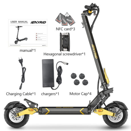 iENYRID ES30 Fast Electric Scooter with 2400W Motor, Dual Motor E-scooter with NFC Unlock, 52V 20Ah Battery, Max Speed 60 Km/h, 70 KM Range