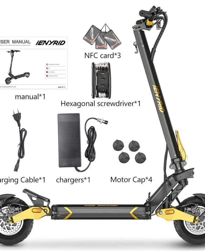 iENYRID ES30 Fast Electric Scooter with 2400W Motor, Dual Motor E-scooter with NFC Unlock, 52V 20Ah Battery, Max Speed 60 Km/h, 70 KM Range