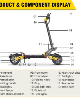 iENYRID ES60 2400w Dual Motor Electric Scooter For Adults With 48v 23ah Battery, Max Speed 37 Mph, Max Range 43 Miles, Max Load 350 Lbs