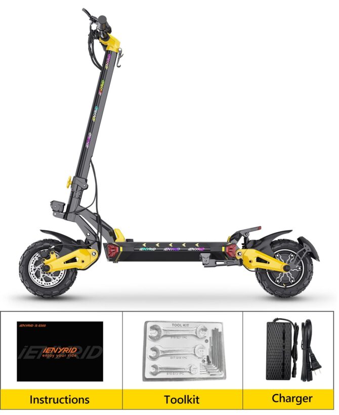 iENYRID ES60 2400w Dual Motor Electric Scooter For Adults With 48v 23ah Battery, Max Speed 37 Mph, Max Range 43 Miles, Max Load 350 Lbs