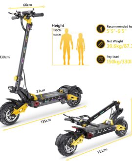 iENYRID ES60 2400w Dual Motor Electric Scooter For Adults With 48v 23ah Battery, Max Speed 37 Mph, Max Range 43 Miles, Max Load 350 Lbs