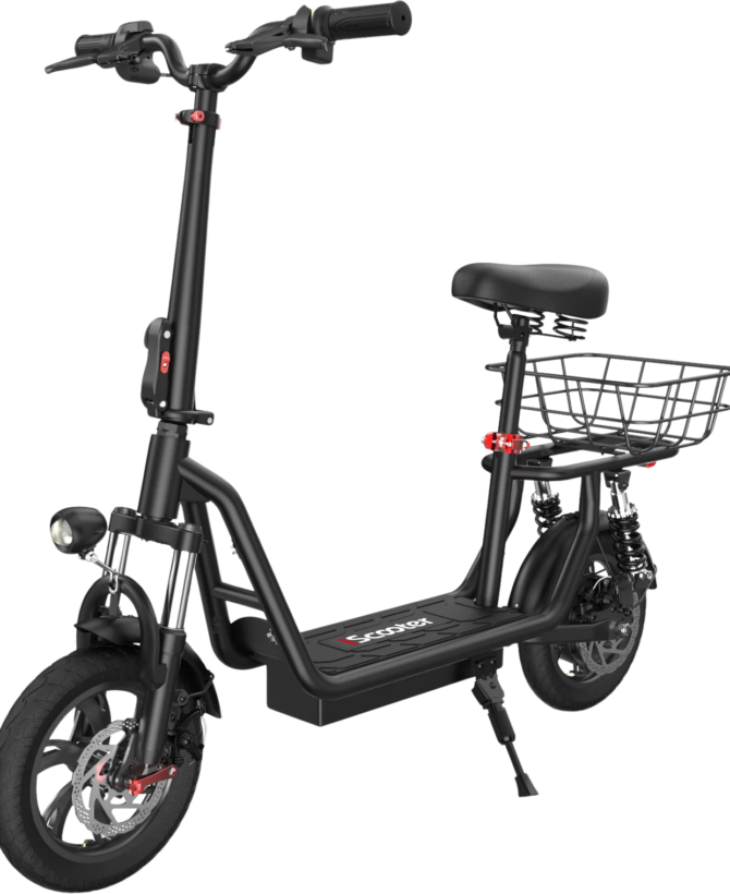 iScooter i12 Foldable Electric Scooter 21 Mile Range 15 MPH 500W with Seat and Basket New