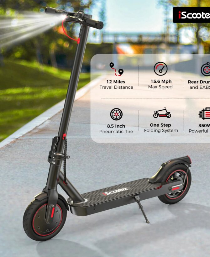 iScooter i8 Foldable Electric Scooter 12 Mile Range 15 MPH 350W New