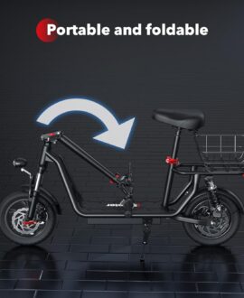 iScooter i12 Foldable Electric Scooter 21 Mile Range 15 MPH 500W with Seat and Basket New