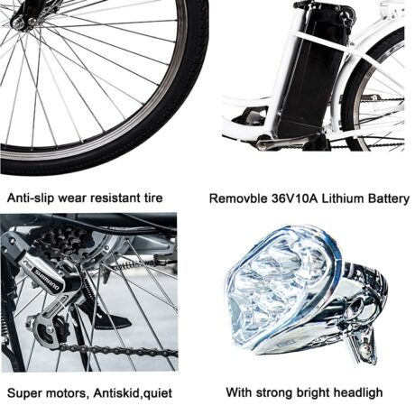 Nakto Camel Women 36V/10Ah 350W Cruiser Electric Bike With Plastic Basket