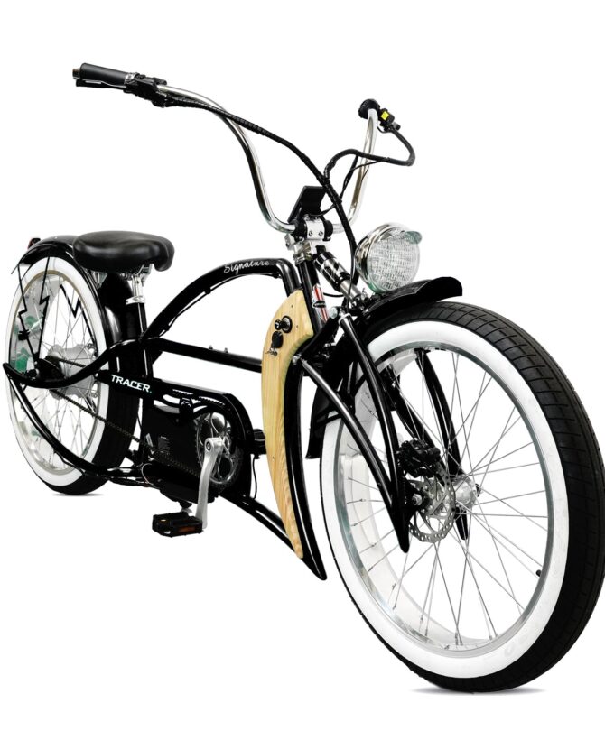 Tracer Signature Pro 26'' 48V/17.5Ah 800W Electric Chopper Cruiser Bike w/ USB & Cigarette Lighter