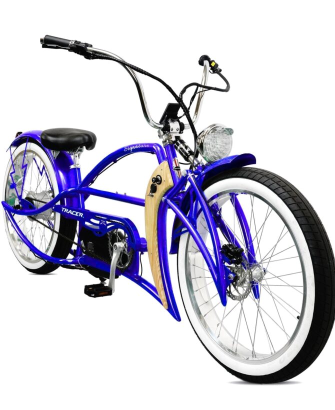 Tracer Signature Pro 26'' 48V/17.5Ah 800W Electric Chopper Cruiser Bike w/ USB & Cigarette Lighter