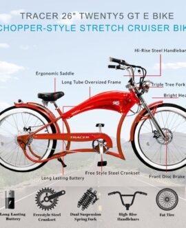 Tracer Twenty5 GT 26" 48V/17.5Ah 500W Chopper Cruiser E-Bikes