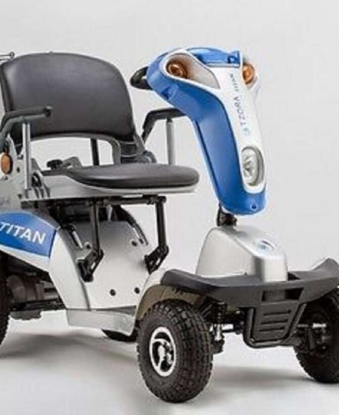 Tzora Titan Hummer XL 4 Wheel Heavy Duty Folding All Terrain Mobility Scooter Blue New